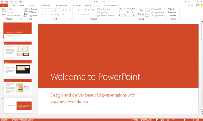 Office 2019 Professional Plus - Power Point Interface