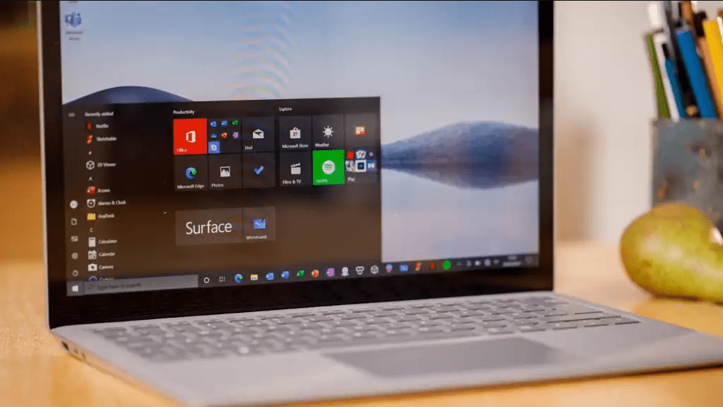 Windows 10 Professional on Laptop Device
