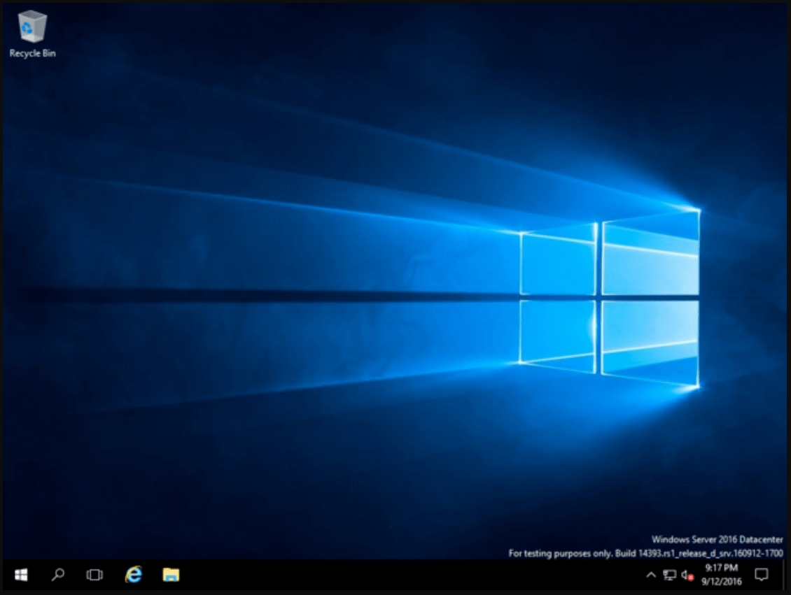 Windows Server 2016 Datacenter Interface