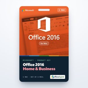 Office 2016 Home & Business product key card for 1 Mac with the Office logo
