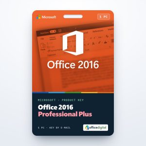 Office 2016 Professional Plus product key card for 1 PC with the Office logo