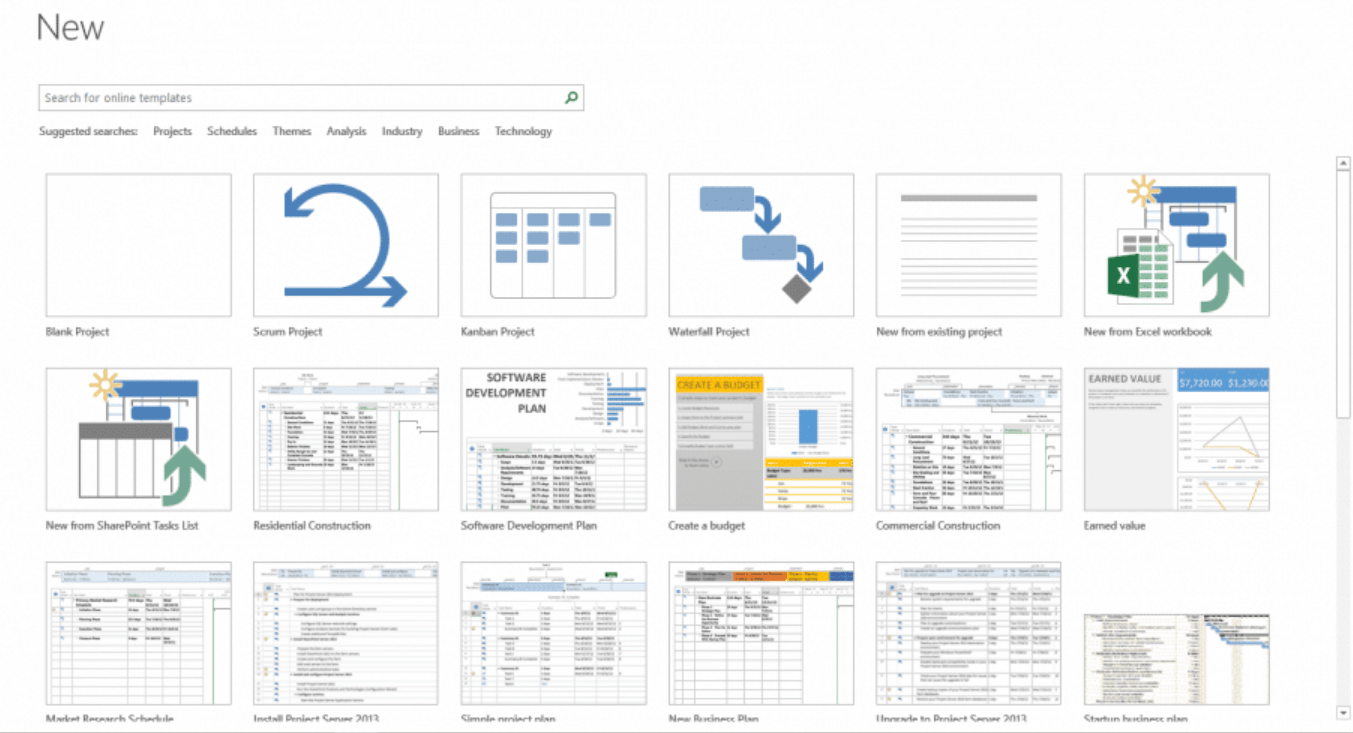 Project 2016 Professional - New Template