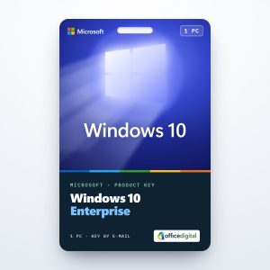 Windows 10 Enterprise product key card for 1 PC with the Windows 10 logo