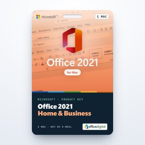 Office 2021 Home & Business product key card for 1 Mac with the Office logo