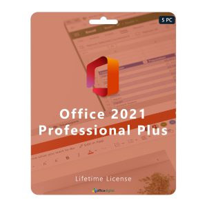 Office 2021 Professional Plus for 5 PCs license card