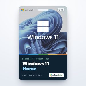 Windows 11 Home product key card for 1 PC with the Windows 11 logo