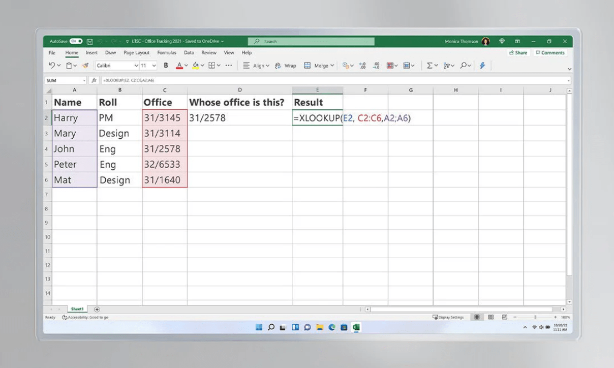 Using Excel in Office 2021 Home & Student Suite