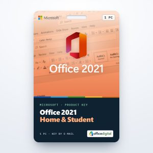 Office 2021 Home & Student product key card for 1 PC with the Office logo