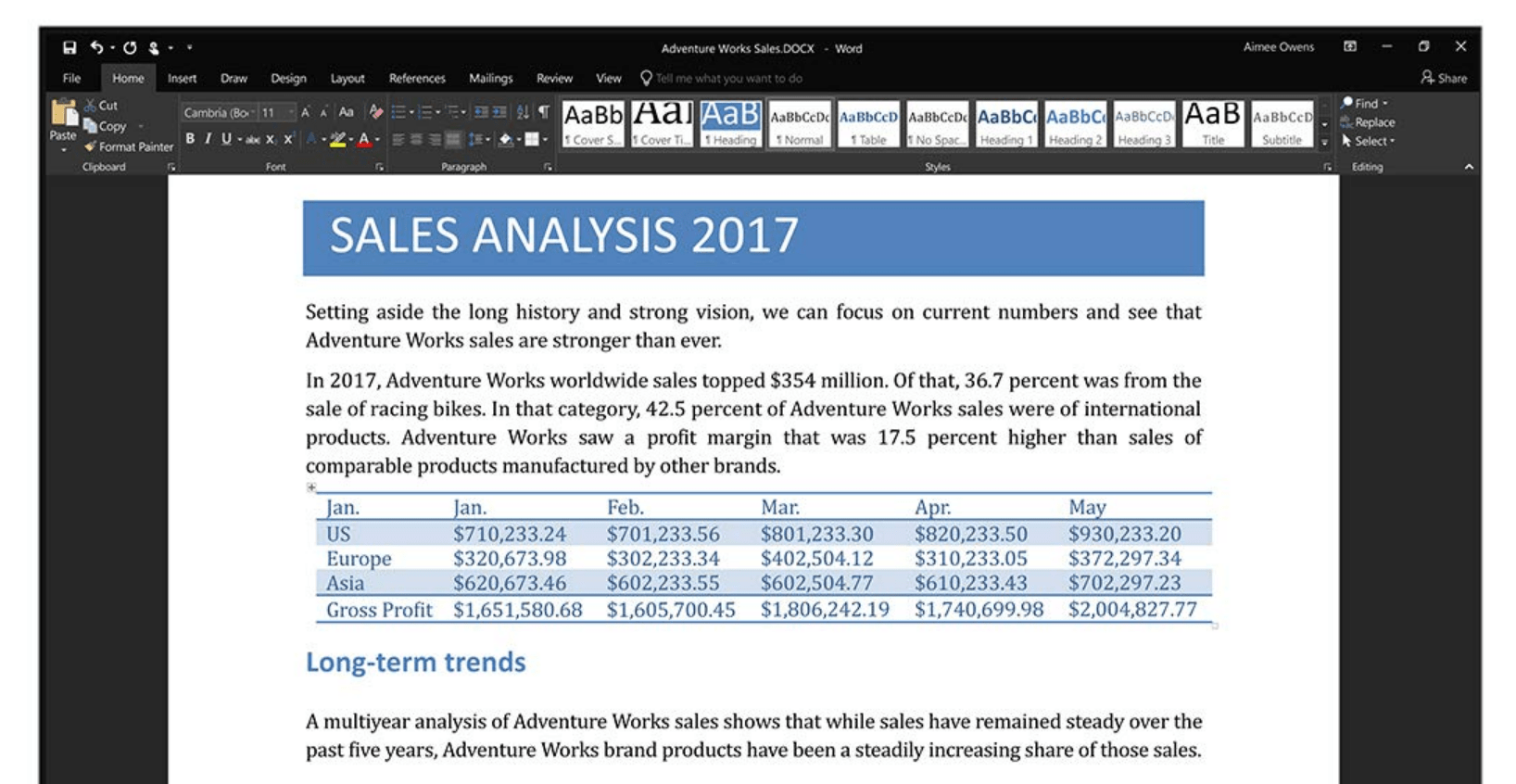 Office 2019 Home and Business for Windows - Word Document