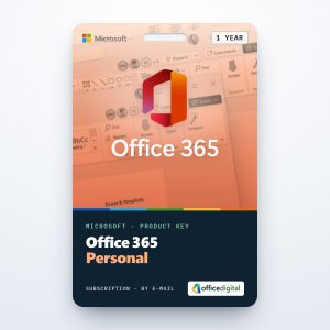 Office 365 Personal product key card (1-year subscription) with the Office logo