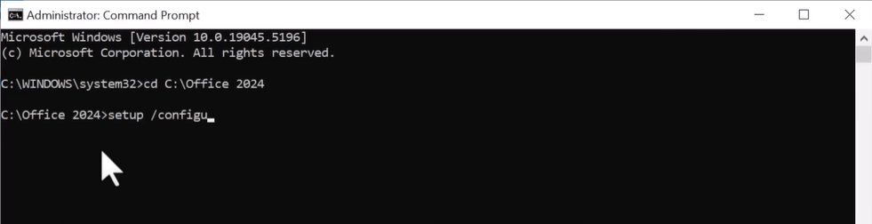 Install Office via Command Prompt
