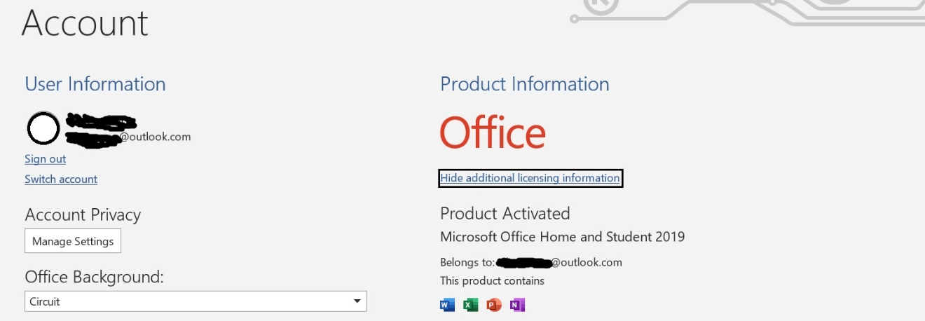 Office Home and Student Activation