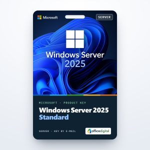 Windows Server 2025 Standard product key card with the Windows 11 logo