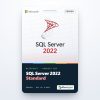 SQL Server 2022 Standard product key card with the SQL Server logo