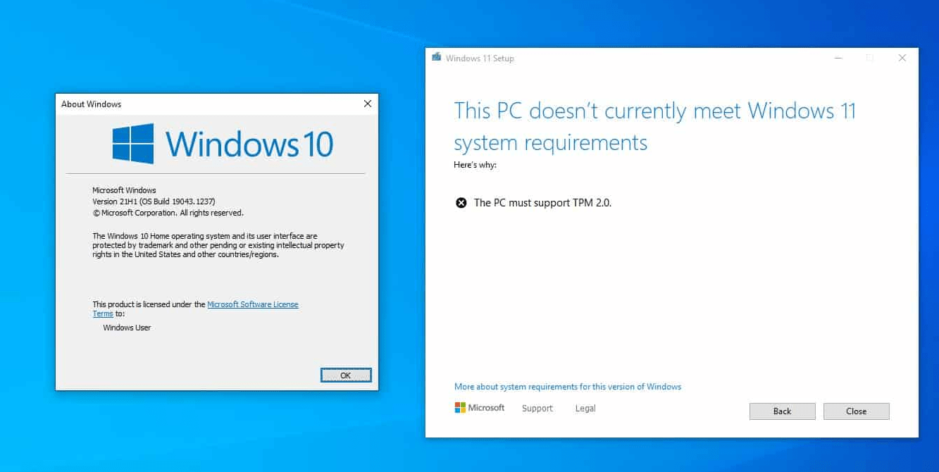 TPM 2.0 requirement in Windows 11