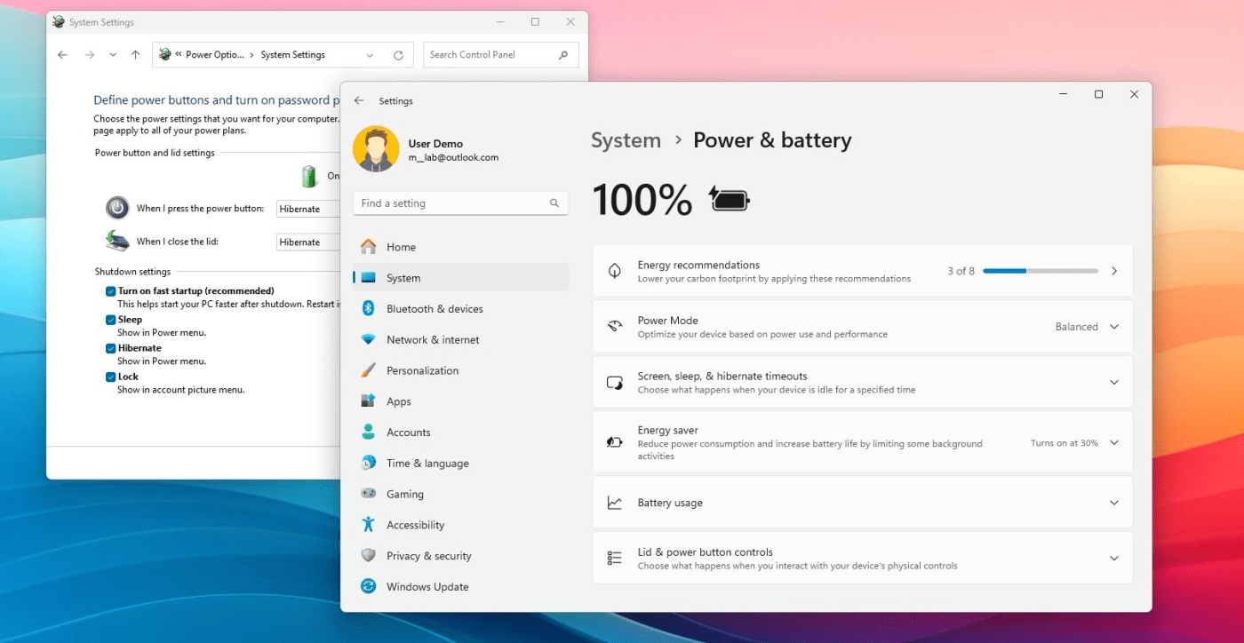 Windows 11 power mode settings for better performance