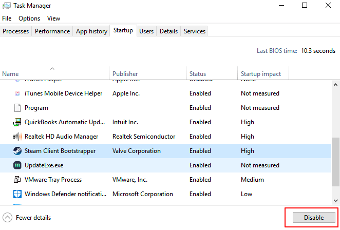 Disable Startup Apps