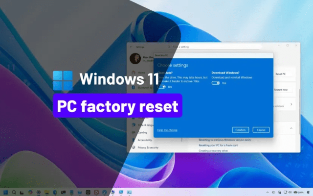 Factory reset Windows 11