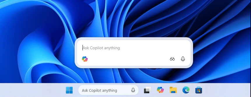 Opening Microsoft Copilot from Windows 11 taskbar