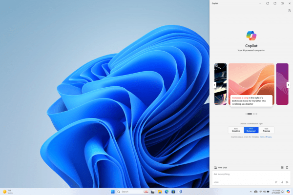 Windows 11 Copilot panel interface