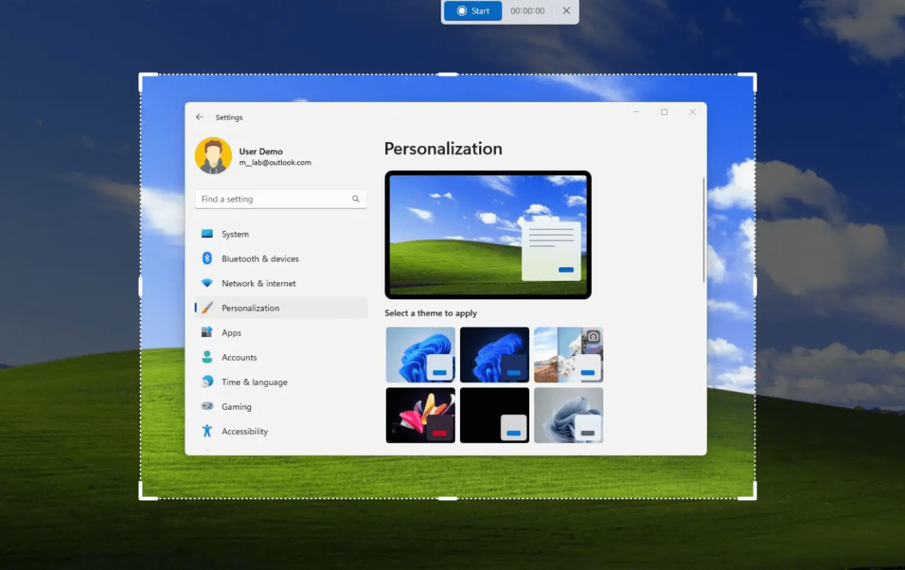 Windows 11 Snipping Tool screen recording