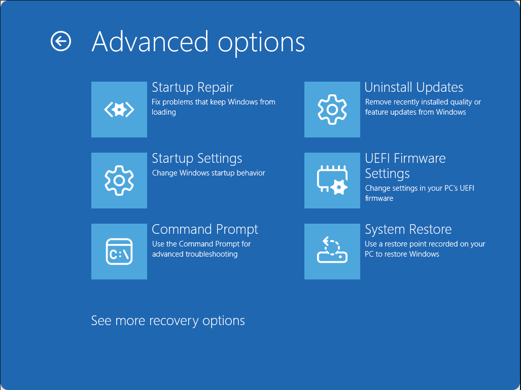 Windows 11 recovery environment