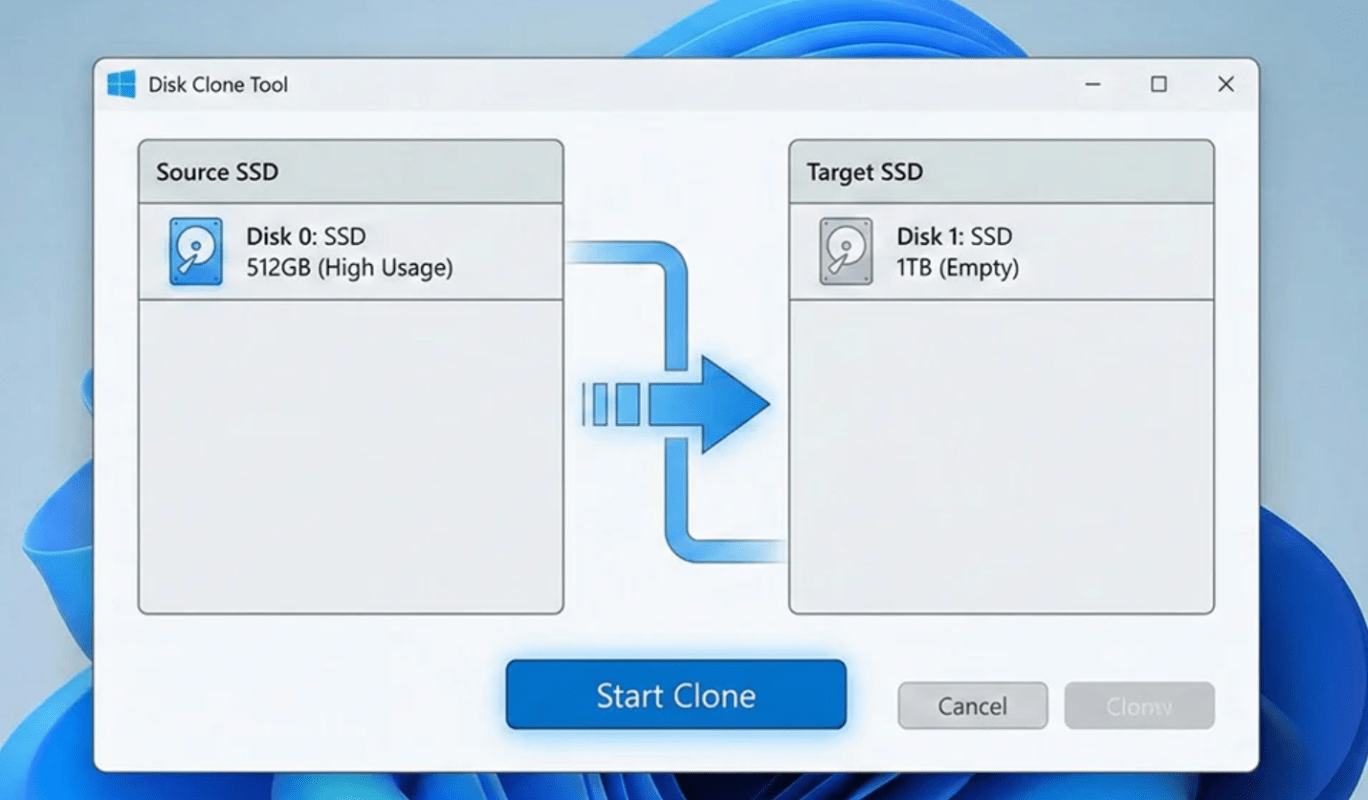 clone disk to SSD