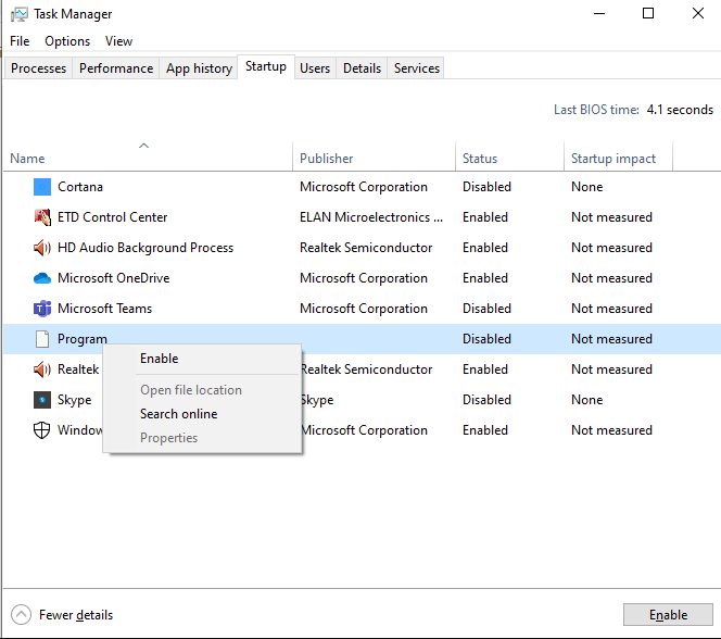 disable startup programs windows 11