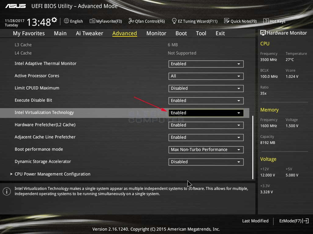 enable virtualization