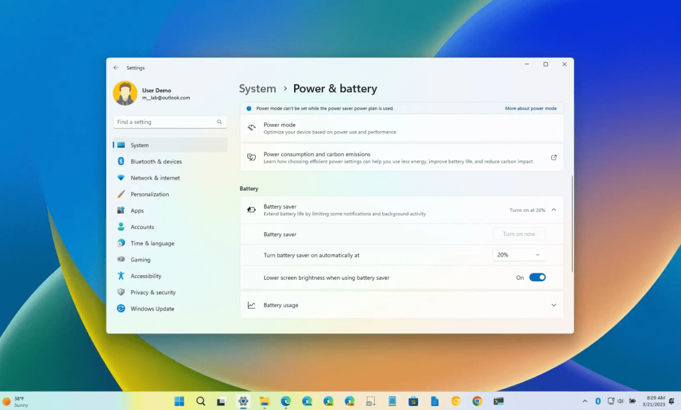 windows 11 battery saver improvements