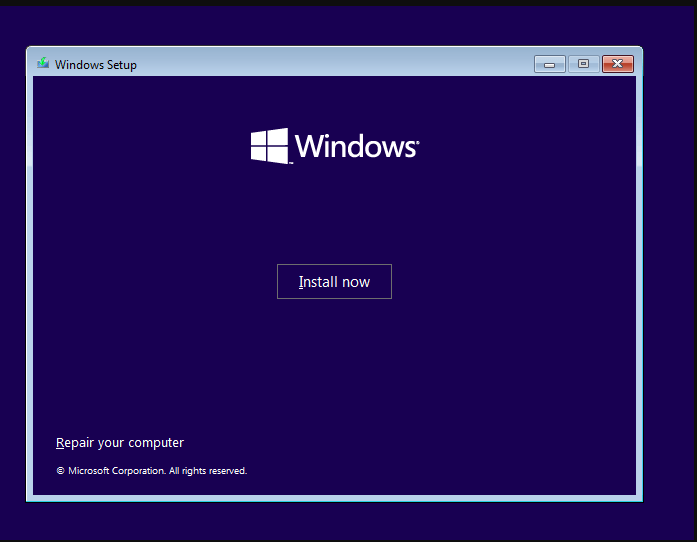 windows 11 install now screen