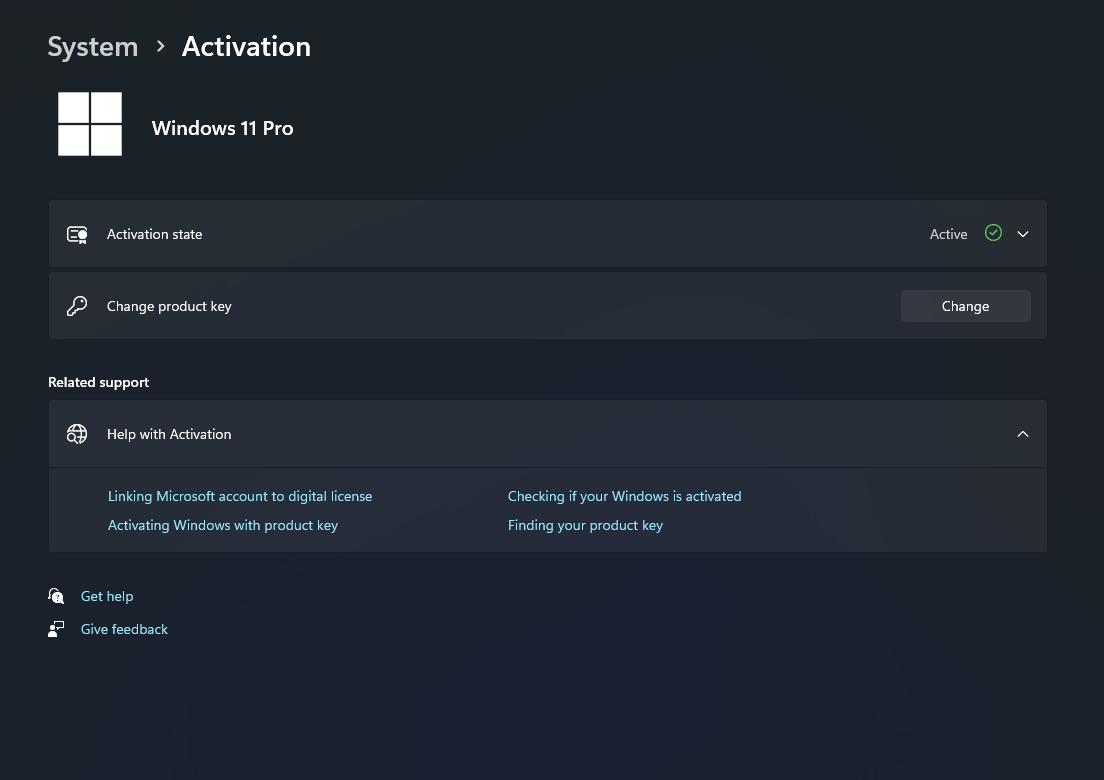 Check Windows 11 activation status and edition