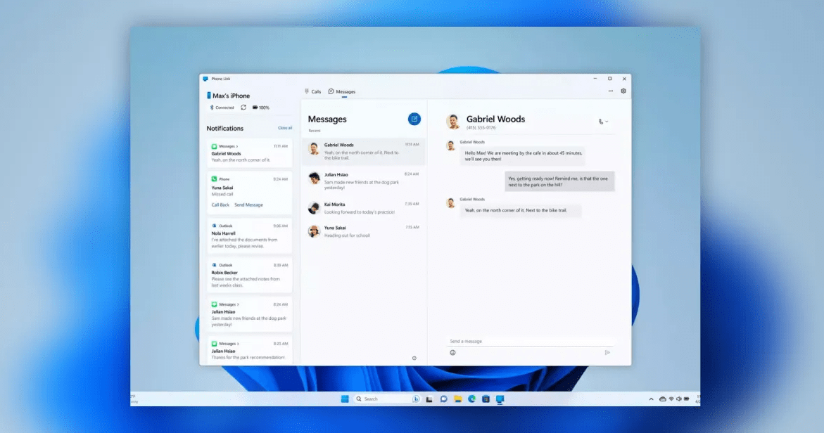 Phone Link features in Windows 11