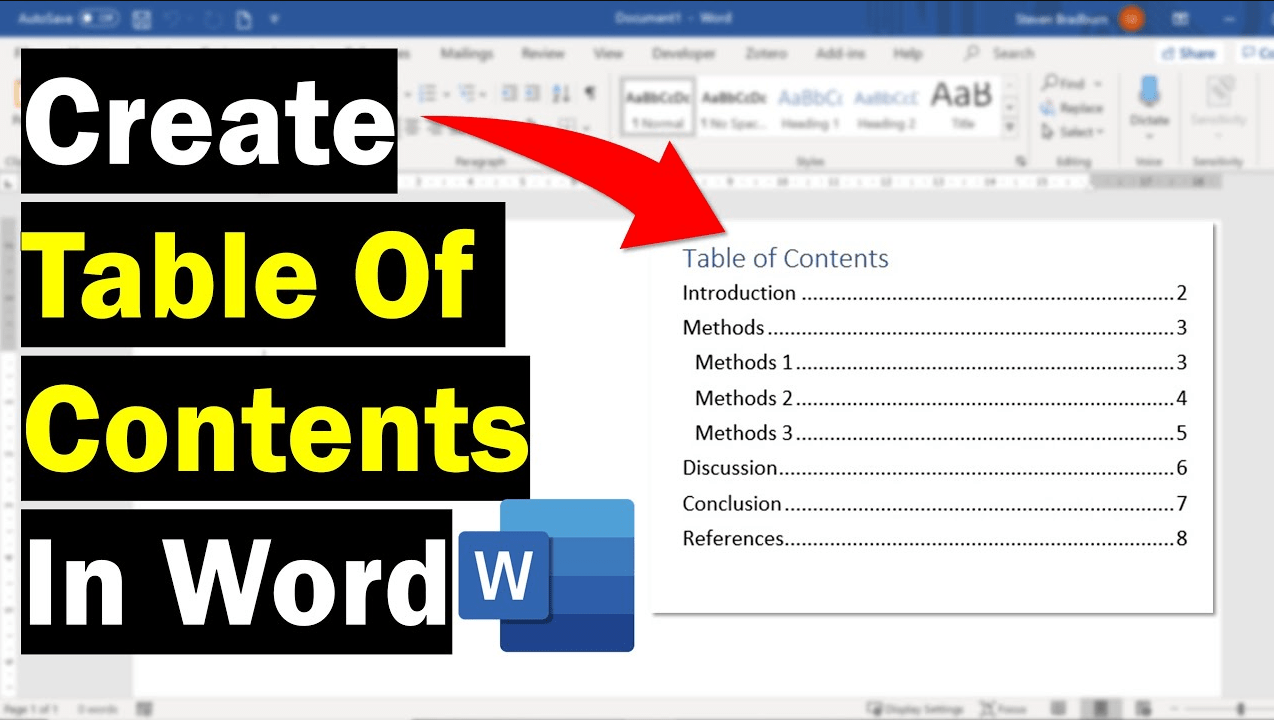 Table of Contents in Word