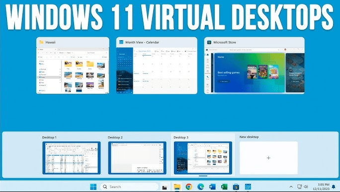 virtual desktops in Windows 11