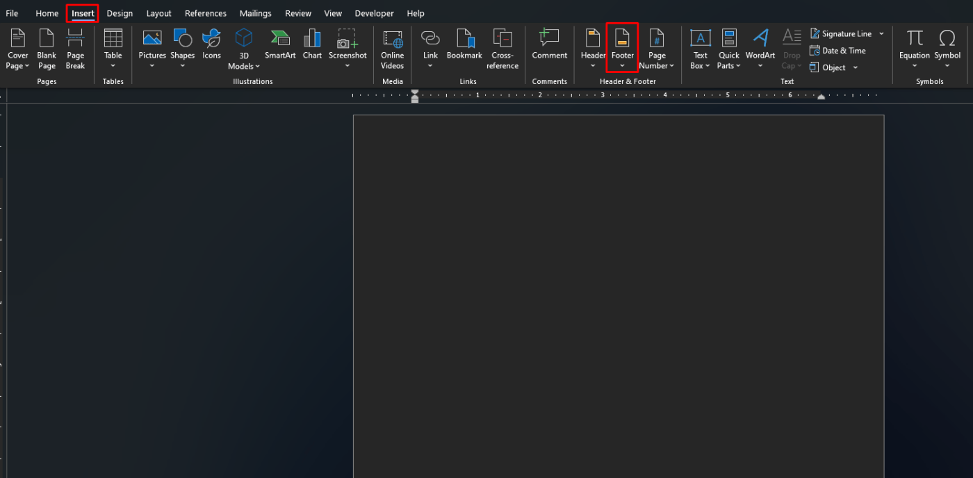 Add a Footer in Word