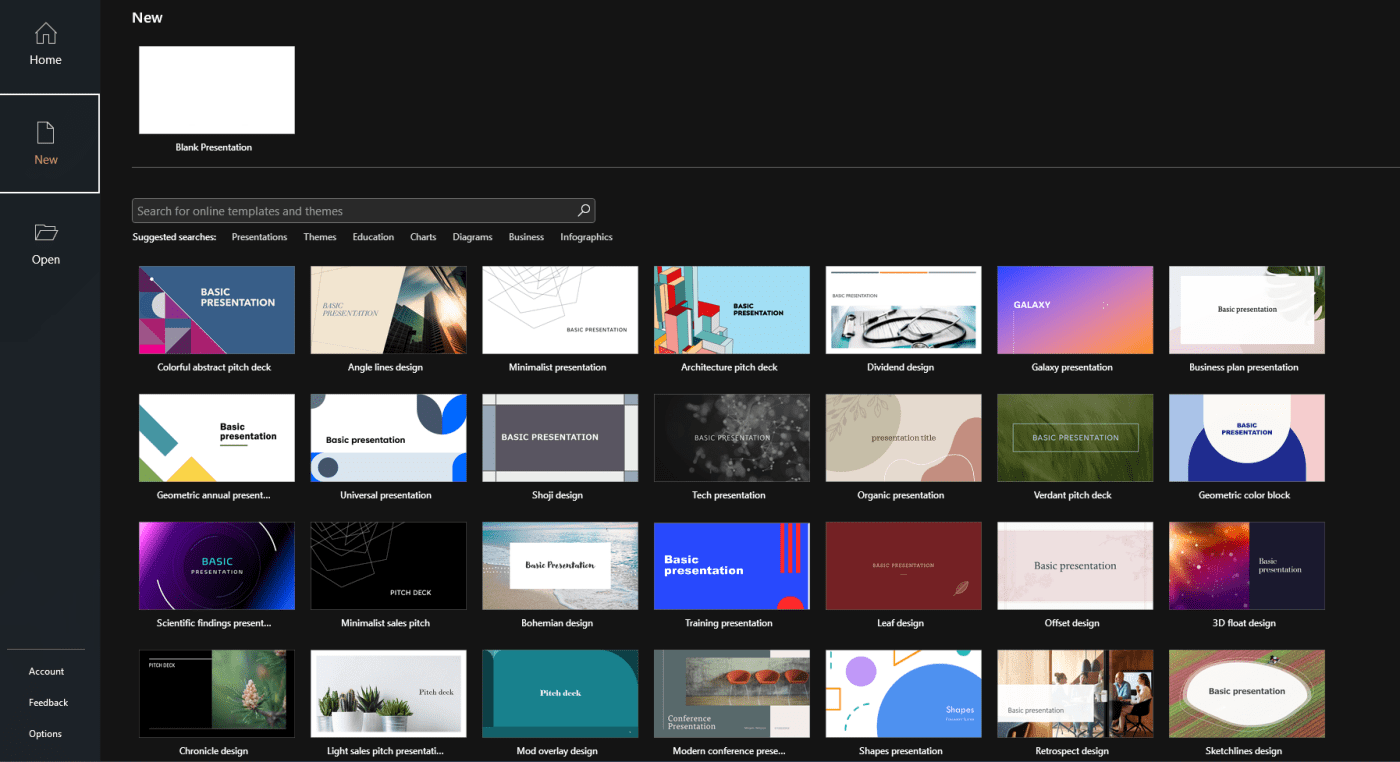 Find PowerPoint templates