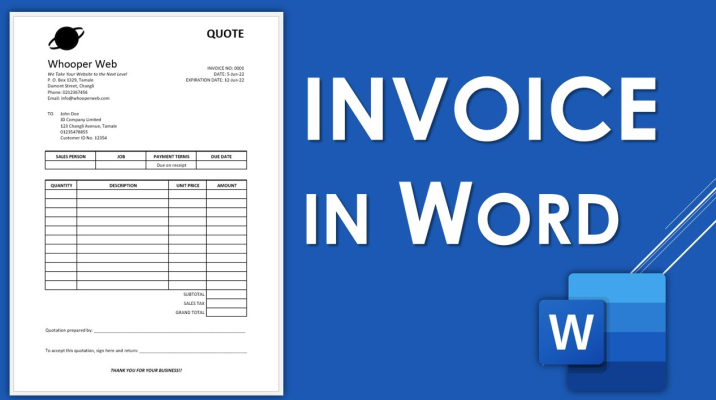 How to create an invoice in Word