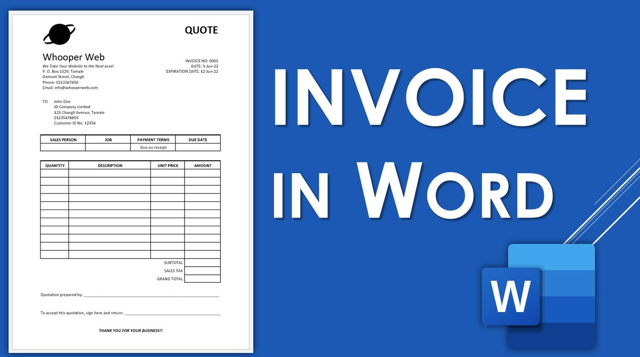 How to create an invoice in Word