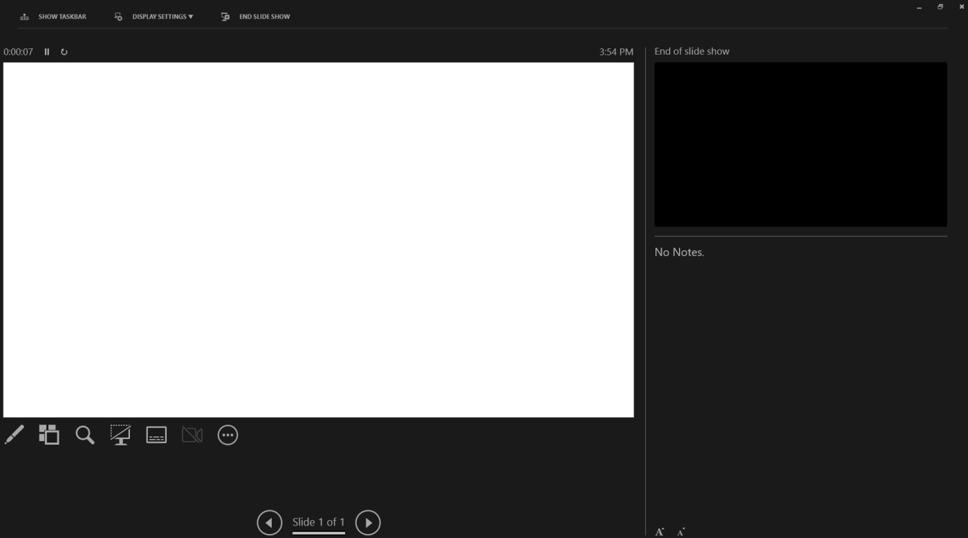 Speaker notes in PowerPoint Presenter View