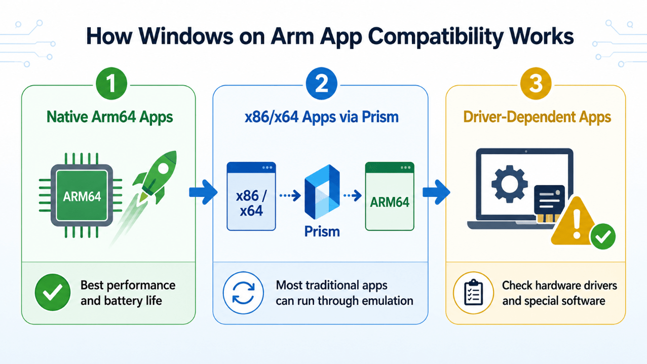 How Windows on Arm app compatibility works