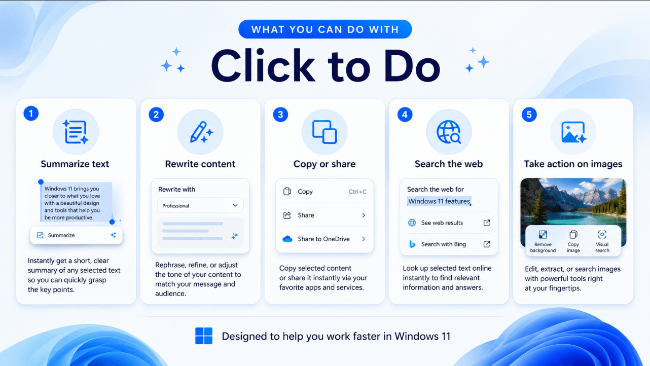 What you can do with Click to Do