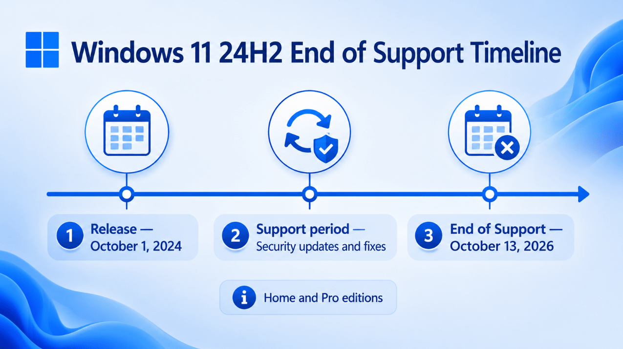 Windows 11 24H2 end of support timeline