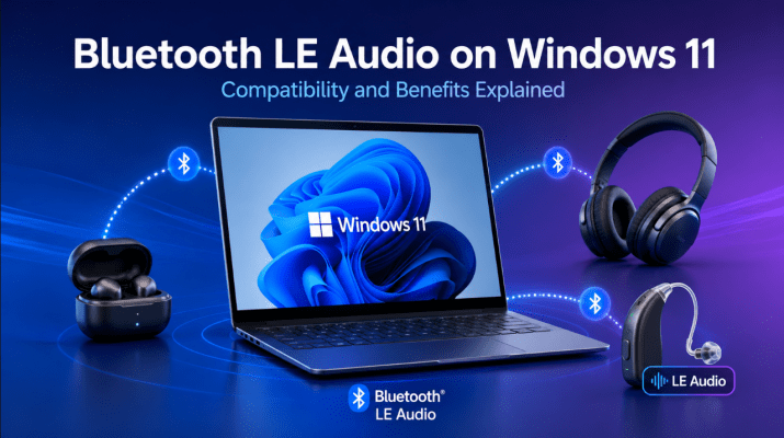Bluetooth LE Audio on Windows 11 with compatible headphones and hearing devices
