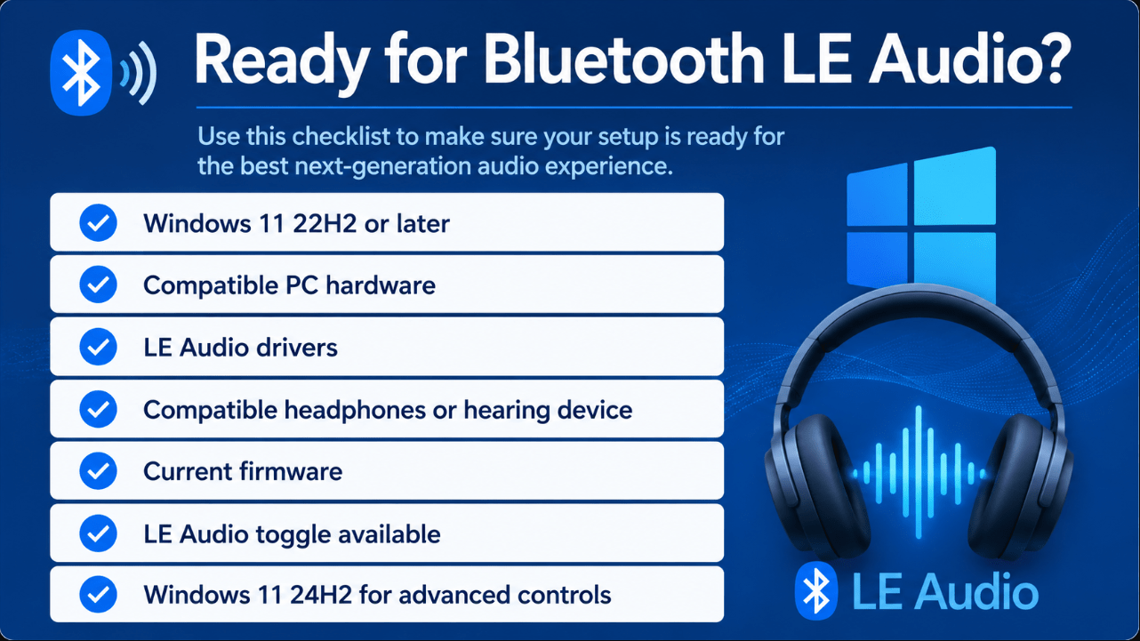 Bluetooth LE Audio compatibility checklist for Windows 11