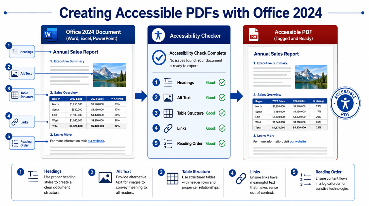 Creating accessible PDFs with Office 2024