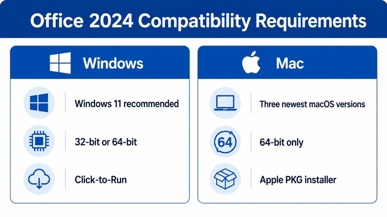 Office 2024 Windows and Mac compatibility requirements