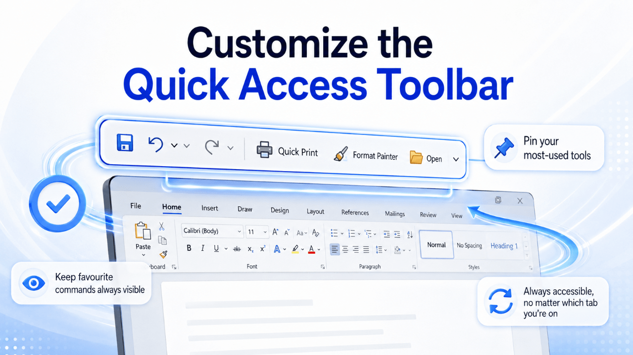 Quick Access Toolbar customization for faster Microsoft Office work
