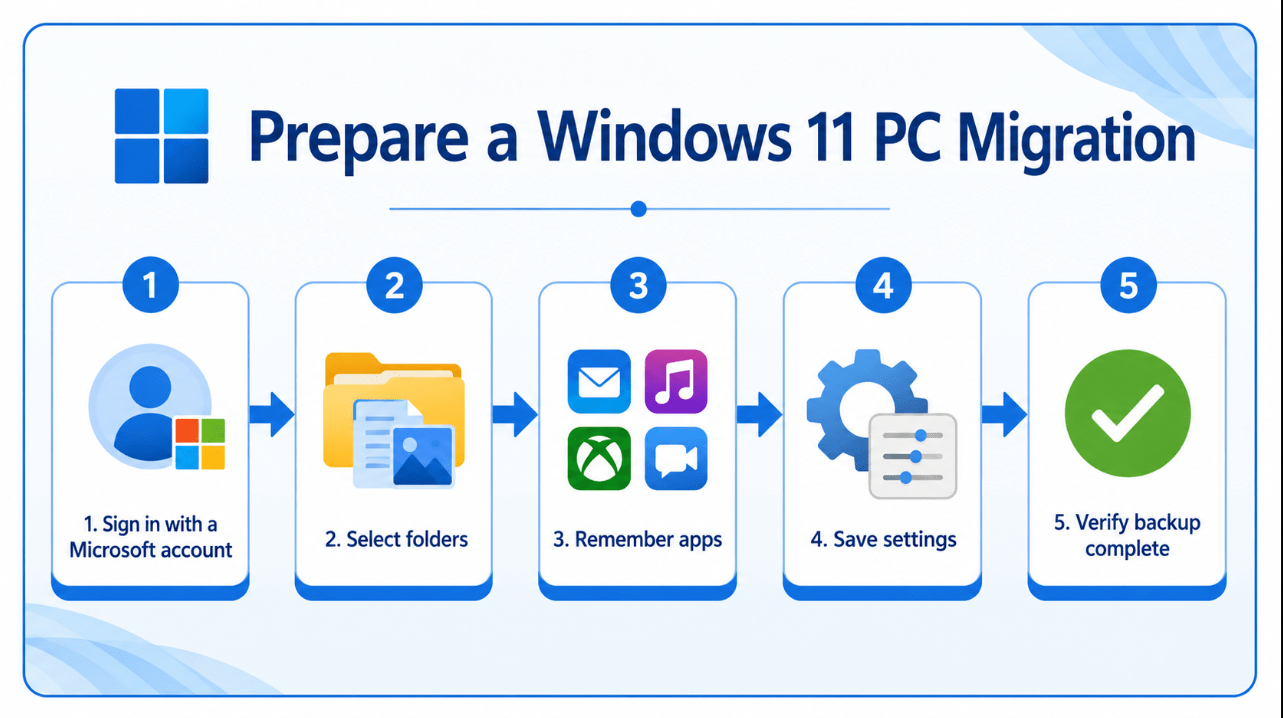 How to prepare a Windows 11 PC migration with Windows Backup