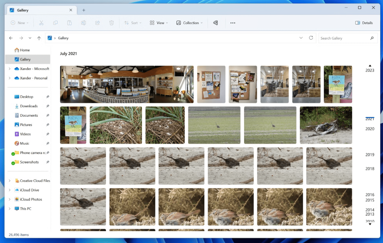 File Explorer Gallery in Windows 11